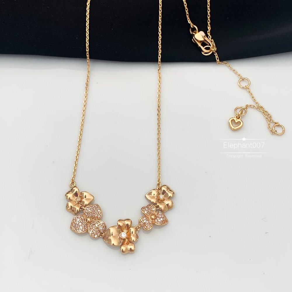 Kate Spade 18K Gold Crystal Floral Statement Necklace